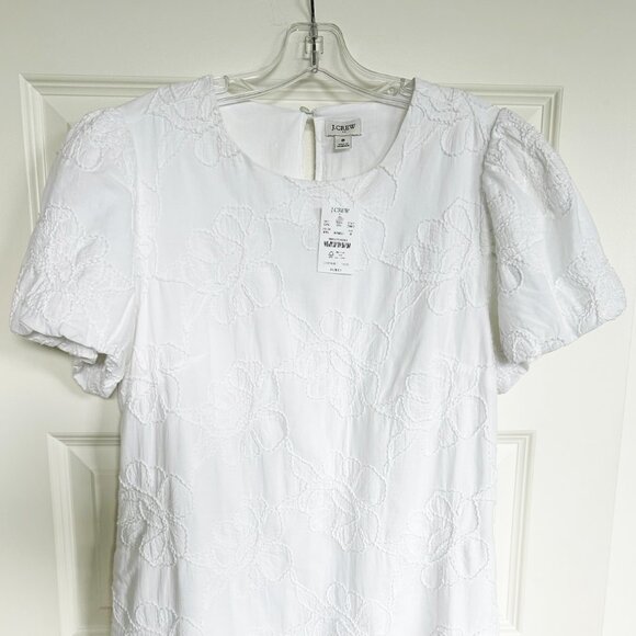 NWT J. Crew Eyelet Puff-Sleeve Mini Dress - Picture 6 of 11